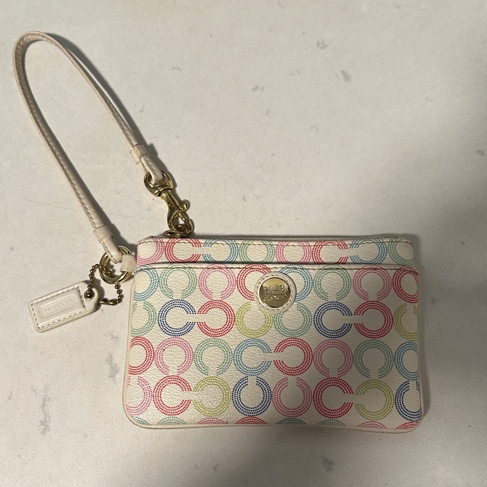 Coach Multicolor Circle Pattern Wristlet